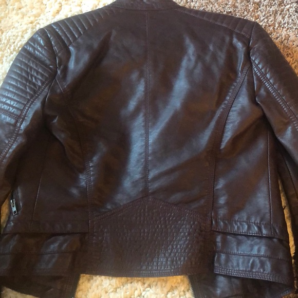 Brown Faux Leather Jacket - Picture 4 of 7